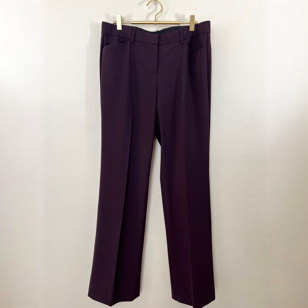Theory Custom Max 2 Edition Virgin Wool in Dark Plum Stretch Mid Rise Size 10 - Picture 11 of 15